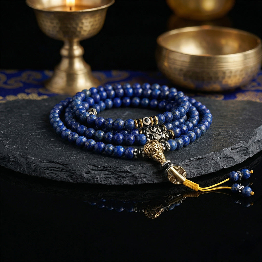 Kyimolung Lapis Lazuli Mala - 108 Prayer Beads for Meditation